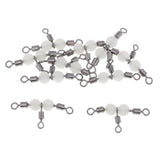 Maxbell 20pcs Copper 3 Way Swivel Luminous Rolling Barrel T shape Swivel Connectors