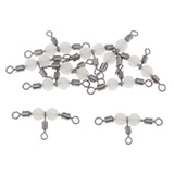 Maxbell 20pcs 3 Way Swivel Luminous Rolling Barrel T shape Swivel Connector 3cm 2cm