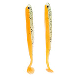 Maxbell 2pcs 3D Eye Fish Shaped Soft T Tail Fishing Lure Bass Trout Baits Orange