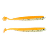 Maxbell 2pcs 3D Eye Fish Shaped Soft T Tail Fishing Lure Bass Trout Baits Orange