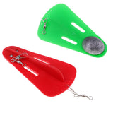 Maxbell 2pcs Trolling Diving Board with Lead Sinker Fishing Diver Board Yellow Red