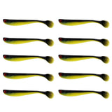 Maxbell 10 Pieces Soft Fishing Bait T Tail Fishing Lure Plastic Worm Swimbait Green