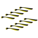 Maxbell 10 Pieces Soft Fishing Bait T Tail Fishing Lure Plastic Worm Swimbait Green