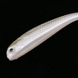 Maxbell 10 Pieces Soft Fishing Bait T Tail Fishing Lure Plastic Worm Swimbait White
