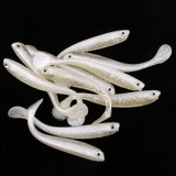 Maxbell 10 Pieces Soft Fishing Bait T Tail Fishing Lure Plastic Worm Swimbait White