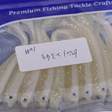 Maxbell 10 Pieces Soft Fishing Bait T Tail Fishing Lure Plastic Worm Swimbait White