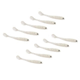 Maxbell 10 Pieces Soft Fishing Bait T Tail Fishing Lure Plastic Worm Swimbait White