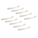 Maxbell 10 Pieces Soft Fishing Bait T Tail Fishing Lure Plastic Worm Swimbait White