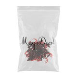 Maxbell 50pcs Soft Fishing Lure Curly Tail Shad Bait Grum Worms Jig Head Bait Red - Aladdin Shoppers