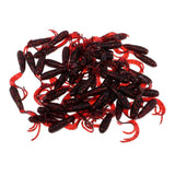 Maxbell 50pcs Soft Fishing Lure Curly Tail Shad Bait Grum Worms Jig Head Bait Red - Aladdin Shoppers