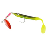 Maxbell 1 Piece Soft Fishing Lure T Tail Fishing Bait Sequin Spinnerbait Crankbait