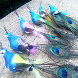 Maxbell 60pcs Artificial Peacock Feather Foam Birds Statue Display Garden Ornament