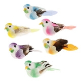 Set of 6 Artificial Foam Birds for Decoration, Floral Arrangements and Arts & Crafts