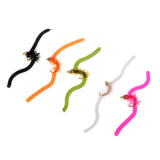 Maxbell 10pcs Squirmy Wormy Trout Worm Fly Assortment Fishing Flies