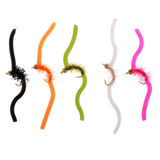Maxbell 10pcs Squirmy Wormy Trout Worm Fly Assortment Fishing Flies