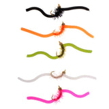 Maxbell 10pcs Squirmy Wormy Trout Worm Fly Assortment Fishing Flies