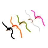 Maxbell 10pcs Squirmy Wormy Trout Worm Fly Assortment Fishing Flies