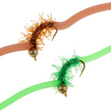 Maxbell 10pcs Squirmy Wormy Trout Worm Fly Assortment Fishing Flies
