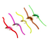Maxbell 10pcs Squirmy Wormy Trout Worm Fly Assortment Fishing Flies