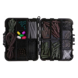 Maxbell 147pcs/set Fishing Accessories Set Carp Catfish Freshwater Saltwater Fishing Tackle Box - Hooks, Beads, Boilies Stopper, Rig Tube - Aladdin Shoppers