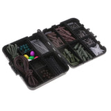 Maxbell 147pcs/set Fishing Accessories Set Carp Catfish Freshwater Saltwater Fishing Tackle Box - Hooks, Beads, Boilies Stopper, Rig Tube - Aladdin Shoppers