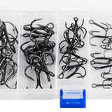 Maxbell 50pcs/set Strong Fishing Hooks Sharpened Treble Hooks 5 Sizes 2/0# 1# 3# 5# 7# Fishhook - Aladdin Shoppers