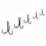 Maxbell 50pcs/set Strong Fishing Hooks Sharpened Treble Hooks 5 Sizes 2/0# 1# 3# 5# 7# Fishhook - Aladdin Shoppers