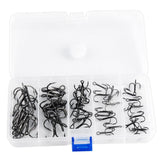 Maxbell 50pcs/set Strong Fishing Hooks Sharpened Treble Hooks 5 Sizes 2/0# 1# 3# 5# 7# Fishhook - Aladdin Shoppers