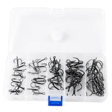 Maxbell 50pcs/set Strong Fishing Hooks Sharpened Treble Hooks 5 Sizes 2/0# 1# 3# 5# 7# Fishhook - Aladdin Shoppers