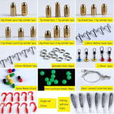 Maxbell Maxbell 138pcs Soft Fishing Lure Accessories Box Set Hooks Swivels Beans Stop Sinker O-shape Ring Fishing Leader Wire