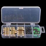 Maxbell 69pcs/box Brass Fishing Weights Sinkers Split Rings Jig Hooks Duolock Snaps Luminous Beads Set - Aladdin Shoppers