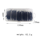 Maxbell 4x150pcs Artificial Soft Earthworm Fishing Bait Worm Lure Maggot Bait Black