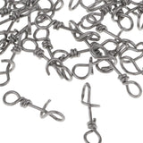 100 Pieces Stainless Steel Quick Lock Fishing Snap Clip Swivel Connectors
