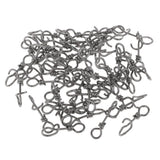 100 Pieces Stainless Steel Quick Lock Fishing Snap Clip Swivel Connectors