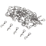 100 Pieces Stainless Steel Quick Lock Fishing Snap Clip Swivel Connectors