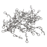 100 Pieces Stainless Steel Quick Lock Fishing Snap Clip Swivel Connectors