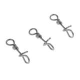 100 Pieces Stainless Steel Quick Lock Fishing Snap Clip Swivel Connectors