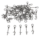 100pcs Stainless Steel Quick Lock Fishing Snap Clip Swivel Connectors