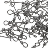 100pcs Stainless Steel Quick Lock Fishing Snap Clip Swivel Connectors