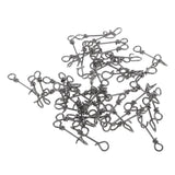 100 Pieces Stainless Steel Quick Lock Fishing Snap Clip Swivel Connectors