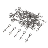 100pcs Stainless Steel Quick Lock Fishing Snap Clip Swivel Connectors