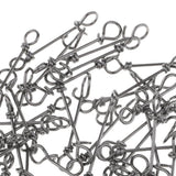 100pcs Stainless Steel Quick Lock Fishing Snap Clip Swivel Connectors