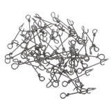 100pcs Stainless Steel Quick Lock Fishing Snap Clip Swivel Connectors
