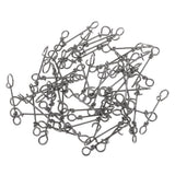100pcs Stainless Steel Quick Lock Fishing Snap Clip Swivel Connectors