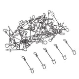 100pcs Stainless Steel Quick Lock Fishing Snap Clip Swivel Connectors