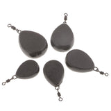 Maxbell 5pcs (Flat Pear Swivel) Carp Fishing Weight, Fishing Sinker, Lead Sinker - Aladdin Shoppers