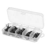Maxbell Maxbell 115pcs Heavy Duty Three Way Barrel Swivels Black T-Ture Swivels Fishing Connectors with Box