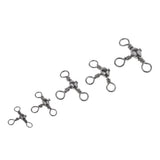 Maxbell Maxbell 115pcs Heavy Duty Three Way Barrel Swivels Black T-Ture Swivels Fishing Connectors with Box