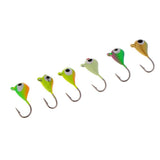 6pcs Winter Ice Fishing Jigs Lure with Single Hook 15mm/1.1g Fast Sinking for Bass Pike Trout Walleye - Aladdin Shoppers
