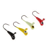 Maxbell 4 Pieces Winter Mini Ice Fishing Lures Lead Jig Head Ice Fishing Hooks 13mm/1.6g - Aladdin Shoppers